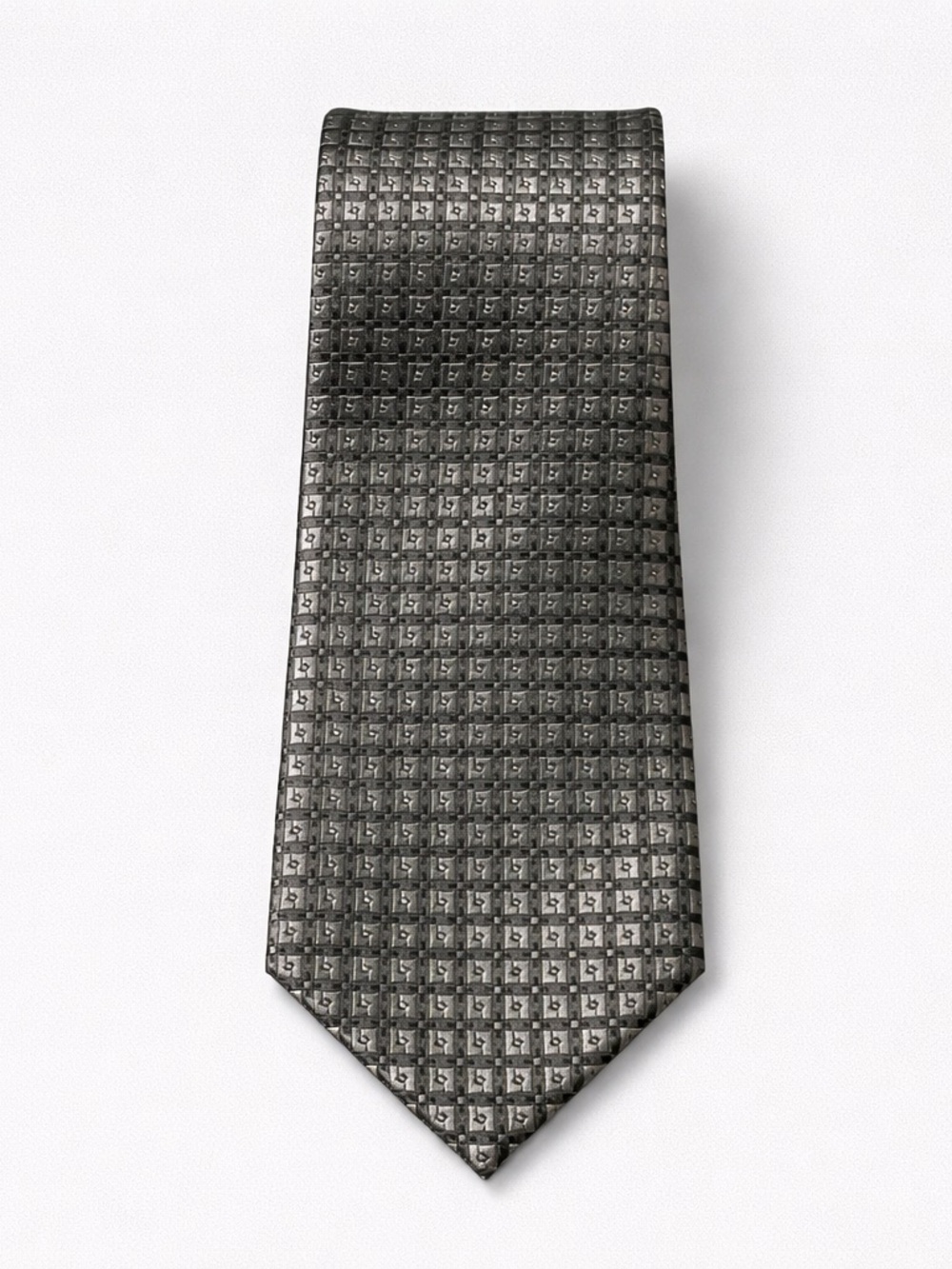 Bruno Marchesi Men's Gray Textured Micro-Pattern Tie